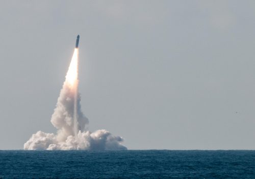 French submarine Le Téméraire (S617) test fires an M51 in June 2020. Photo: French Ministry of Armed Forces