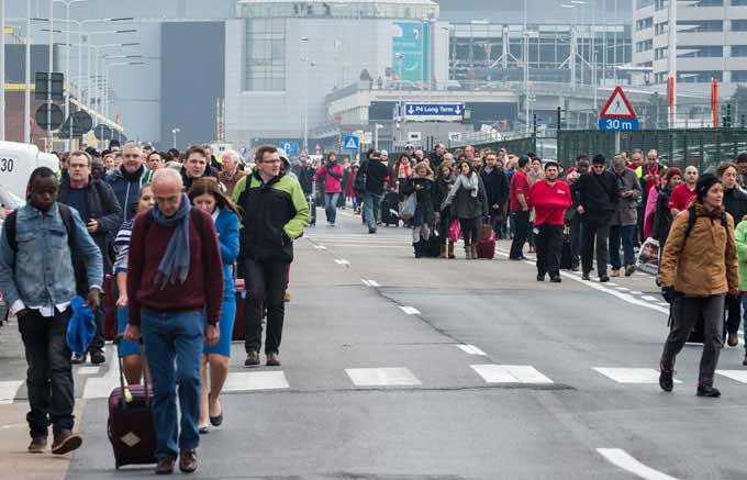 Brussels Airport after explosions