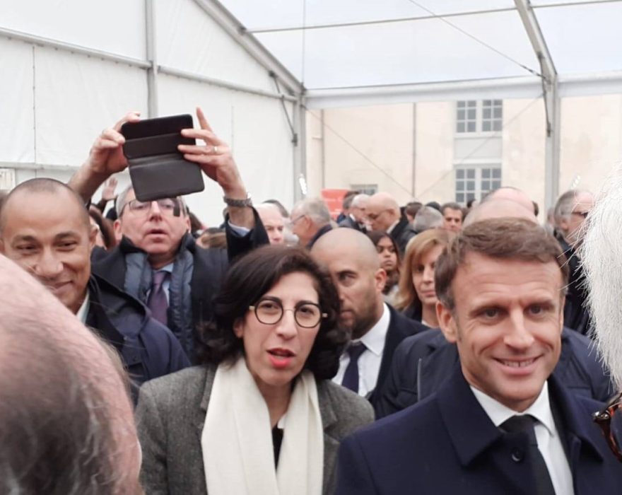 On Monday, October 30, 2023, in a ceremony full of commitment to the French-speaking world, Emmanuel Macron, President of the Republic, accompanied by the Minister of Culture Rima Abdul-Malak, inaugurated the International City of the French Language in Villers-Cotterêts (Aisne). (Photo: Ministère de la Culture - DRAC Hauts-de-France)
